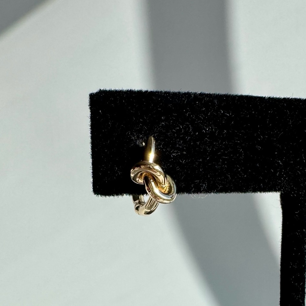 Dana Rebecca Designs Nana Bernice Knot Huggies in Yellow Gold - Picture 6 of 13